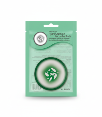 C0523 HYDRO SOOTHING CUCUMBER PADSpurederm ( Almohadilla hydro suavizante de pepino para ojos y rostro)