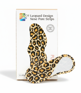 C0522 LEOPARD DESING NOSE PORE 6 STRIPS PUREDERM ( banda de limpieza de poros para la nariz de leopardo)